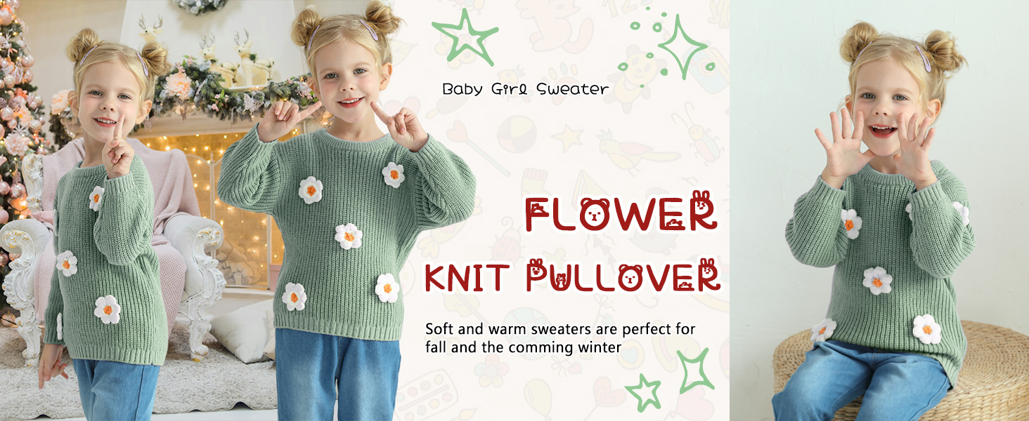 Newborn Infant Toddler Baby Girl Sweater 2024 Winter Clothes Knit Pullover Outfits for Little Girls