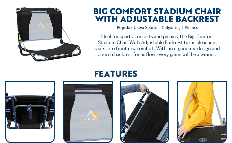 Amazon.com : GCI Outdoor Big Comfort Wide Stadium Chair with