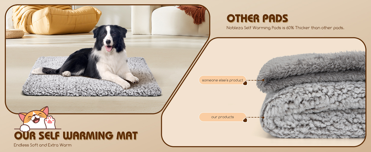Nobleza Self Heating Cat Bed, Soft Warm Self Heating Pet Pad, Safe
