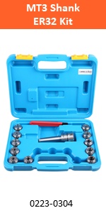 Accusize Industrial Tools 11-Pc ER32 Collet Set Plus 1-Pc MT3 Shank ER32 Collet Chuck