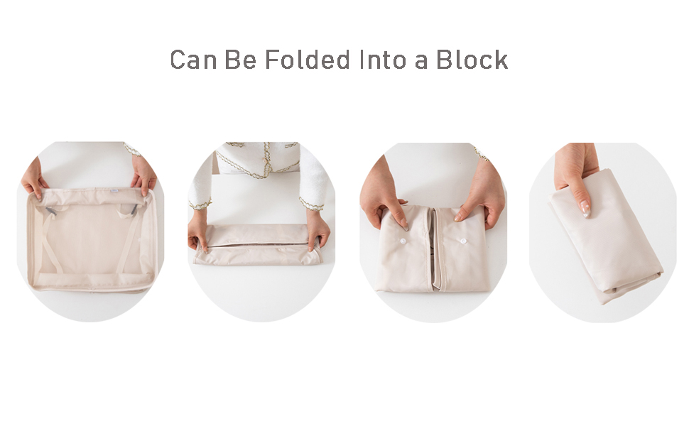 Can be folded into a block