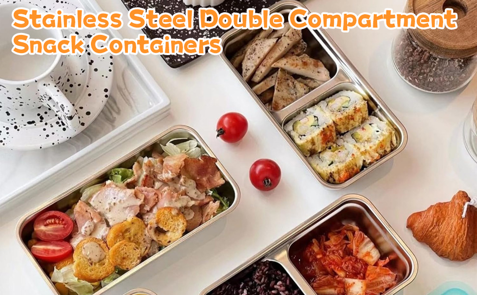 Stainless Steel bouble compartment Sncck containers