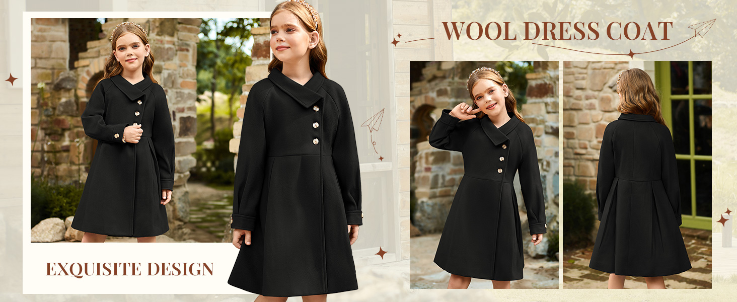girls black dress coat