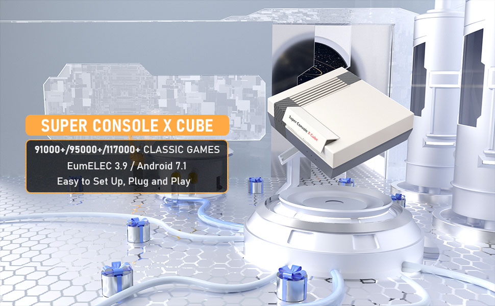 Kinhank Super Console X Cube, Retro Video Games Console with Built in 91000+ Games, Retro Gaming