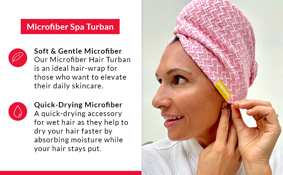 Popband Haarturban, schnelltrocknend, Mikrofaser, Pink