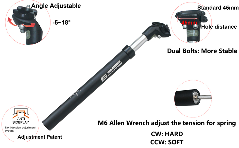 MTB Mountain bike Suspension Seatpost 31.6 30.8 30.2 30.0 28.6 27.2mm