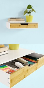 SoBuy Wall Storage Display Shelving, Wall Mounted Floating Drawer,FRG93-WN 24 FRG92-WN