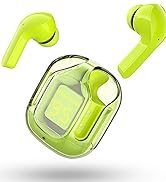 OMIRE Transparent Bluetooth Earphones,Bluetooth 5.3 Wireless Microphone Earphones, In Ear Noise R...