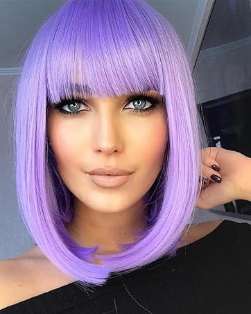 purple hair wigs