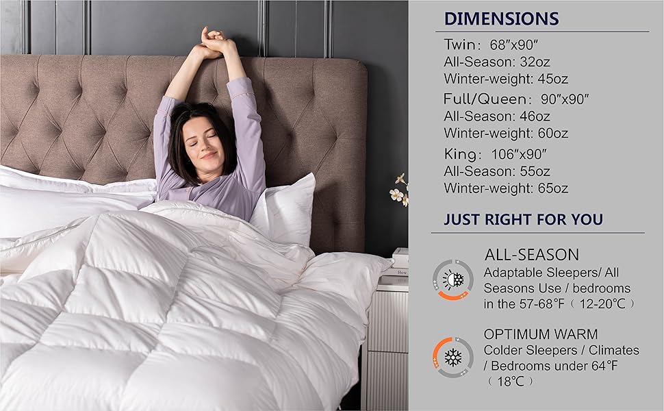 KASENTEX Authentic Machine Washable Feather Goose Down