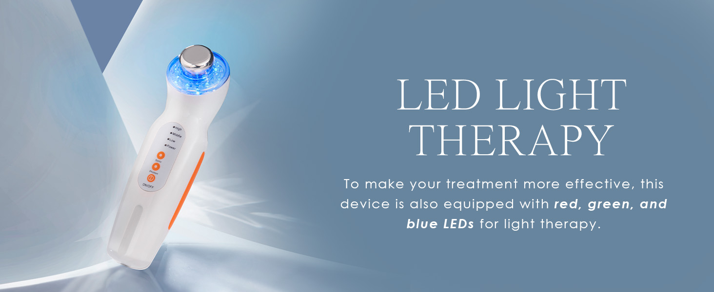 vibrations LED light therapy anti-blemish anti-aging reduce wrinkles collagen boost tightens