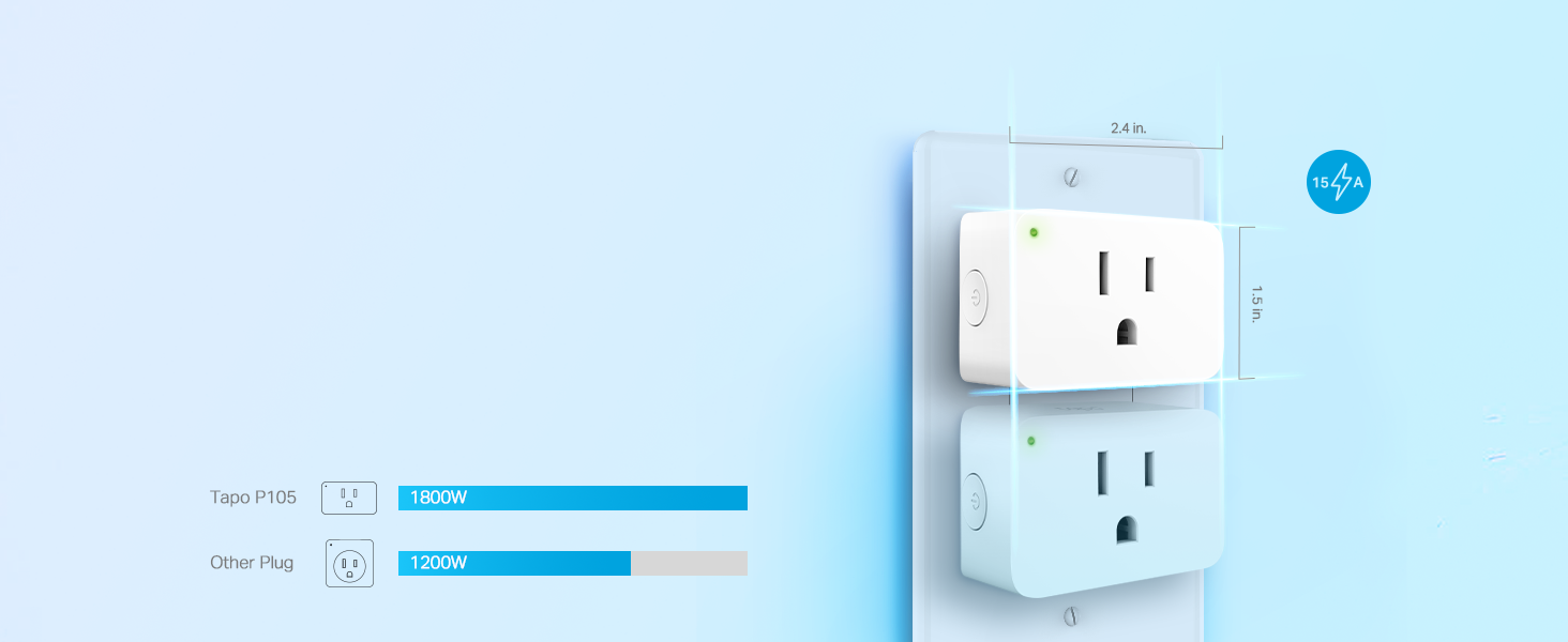 TP-Link Tapo Smart Plug Mini 15A, Smart Home Wi-Fi Plug, Super Easy Setup, Compatible with Alexa & Google Home, No Hub Required, UL Certified, 2.4G WiFi Only, White, Tapo P105(4-Pack)