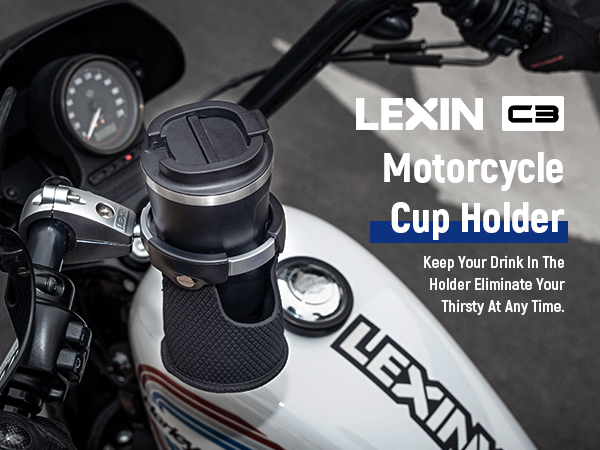 LEXIN C3 Motorcycle Cup Holder for Harley Davidson, Drink