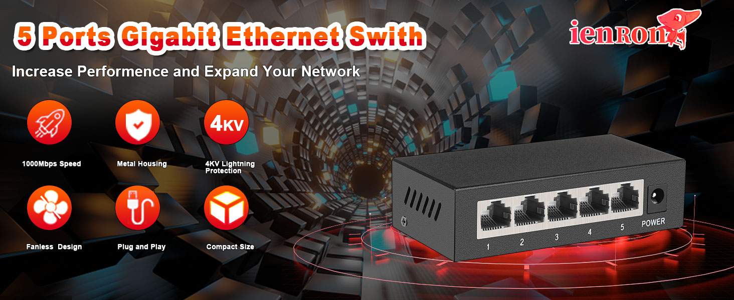 DJA-1008G-5 Ports Gigabit Ethernet Swith