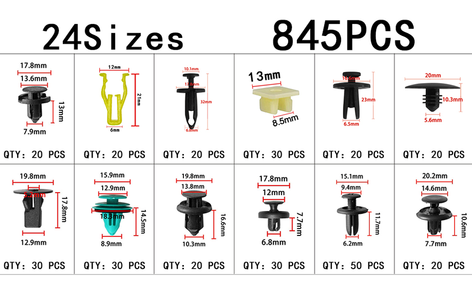 GOOSLA 900Pcs Car Push Retainer Clips