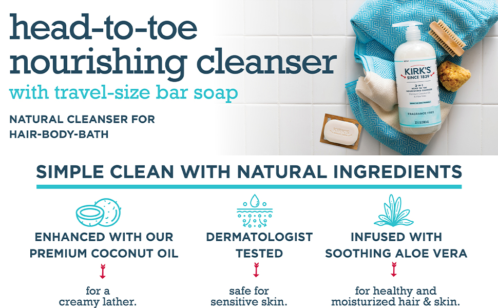 head to toe nourishing cleanser with travel size bar soap natural cleanser for hair body and bath 