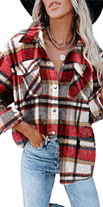Flanell Plaid Shirt für Frauen Langarm Shirts