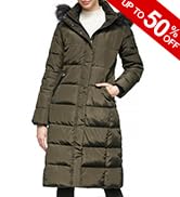 Orolay Women's Quilted Down Jacket Winter Long Coat Hooded Stand Collar Parka