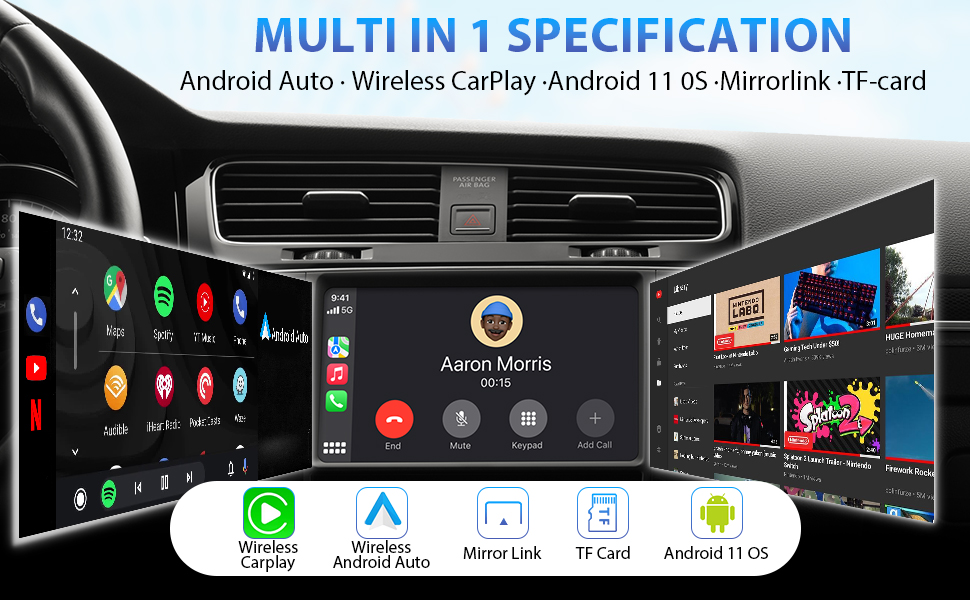 2 in 1 Wireless CarPlay Adapter & Android Auto Wireless