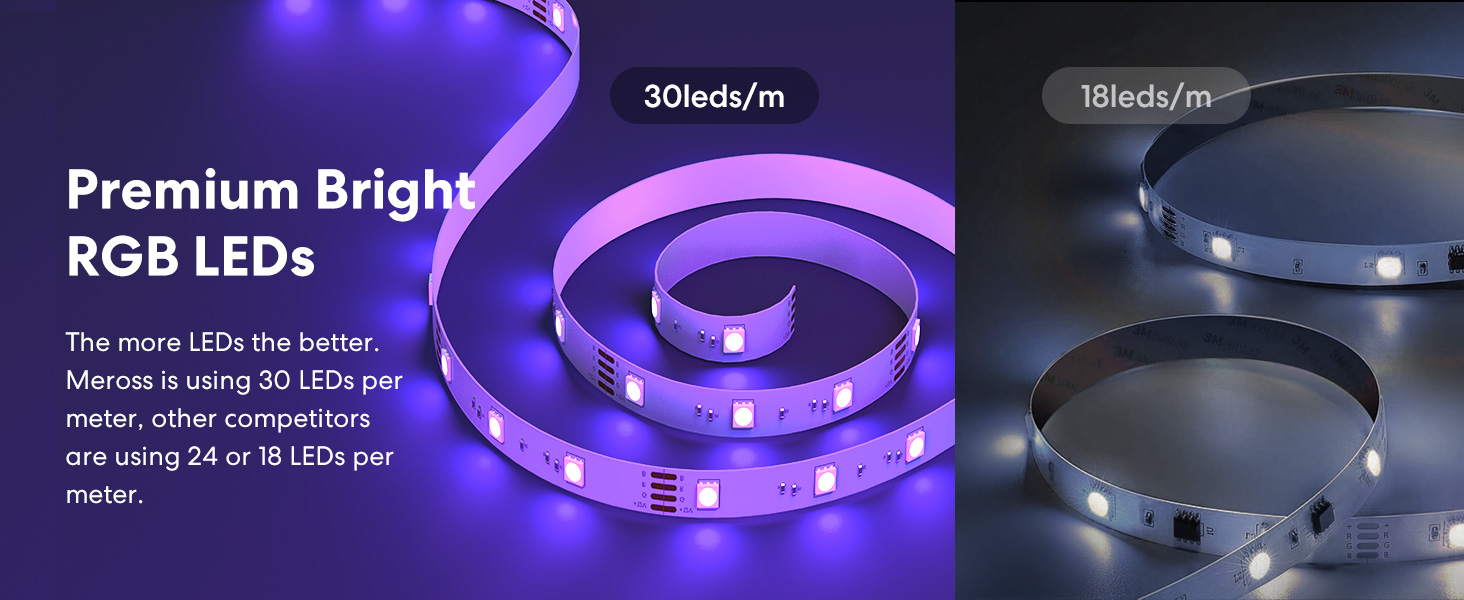 meross Smart LED Strip Lights 5m Work with Apple HomeKit, Alexa, Google