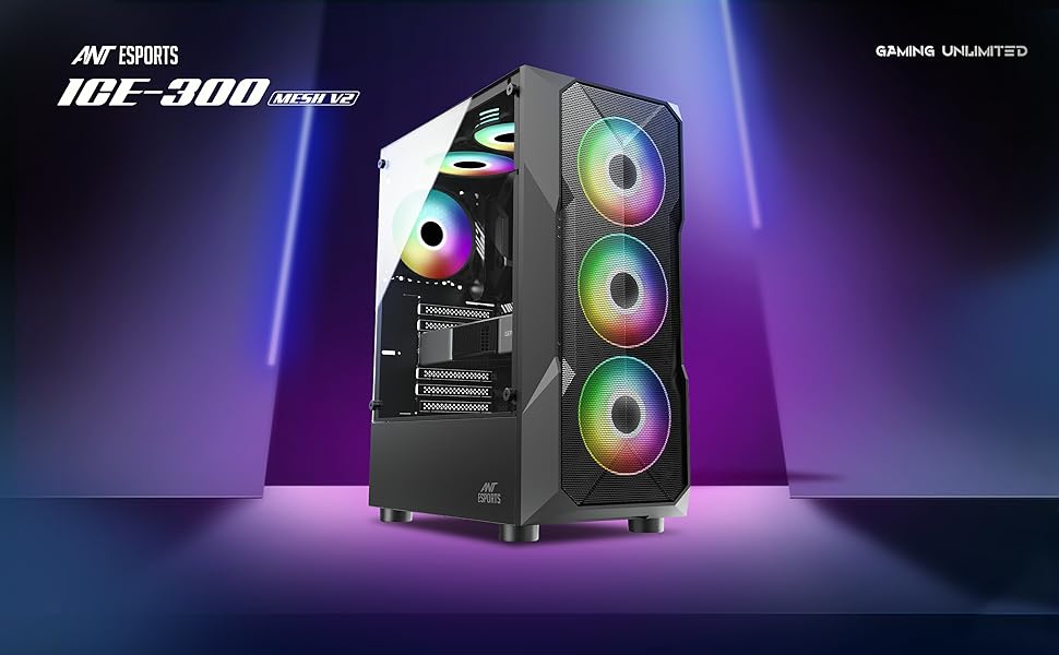 Amazon.in Buy Ant Esports ICE300 Mesh Mid Tower Computer Case/Gaming