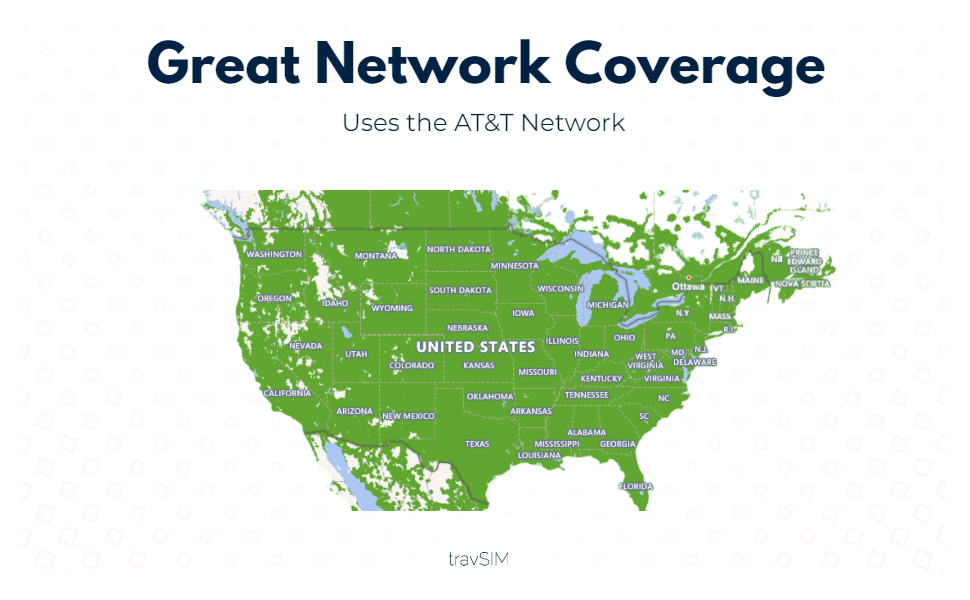 travSIM US SIM Card for Canadian Traveller Uses The AT&T Network