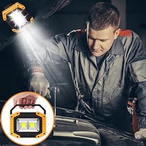 car repair service technician with a flashlight