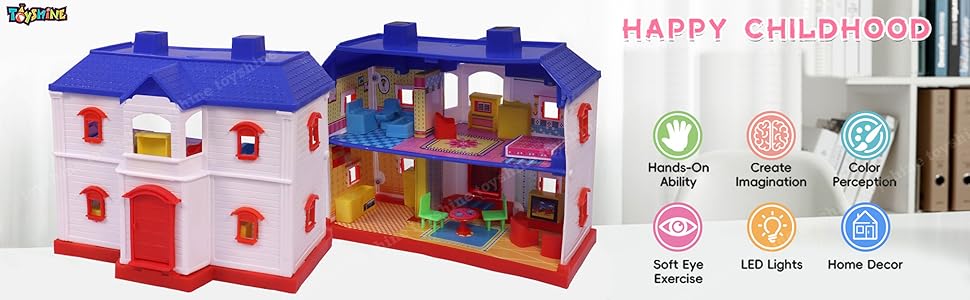 Toyshine Marry's Home Sweet Dream DIY Doll House with 2 Compartment and Furniture Accessories