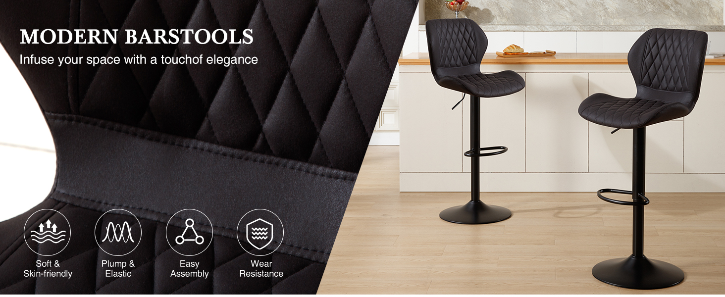 HOMYKA Bar Stools Set of 5, Modern Swivel Counter Height