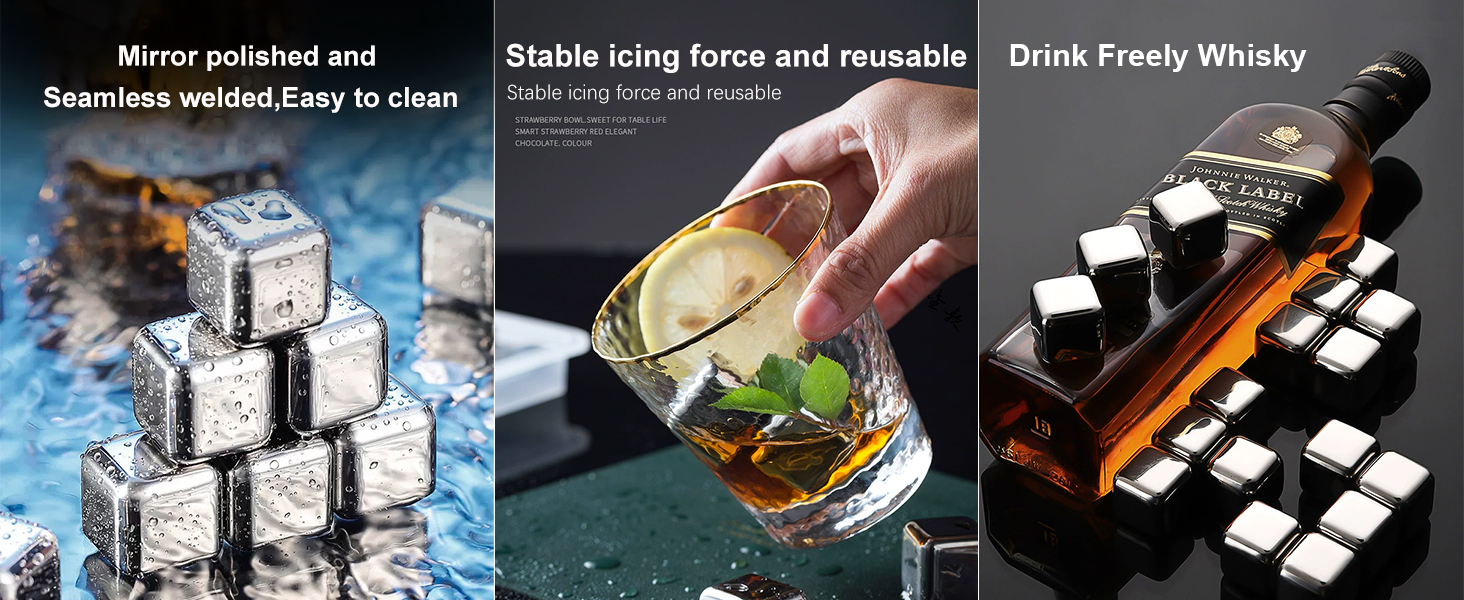 Reusable stainless steel ice cubes