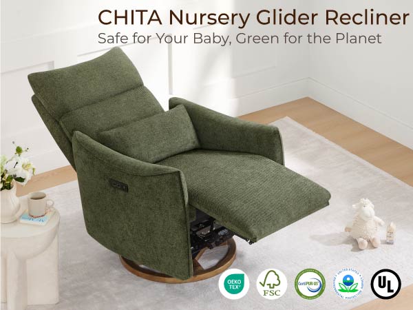 Amazon.com: CHITA Swivel Rocker Recliner Chair, Power