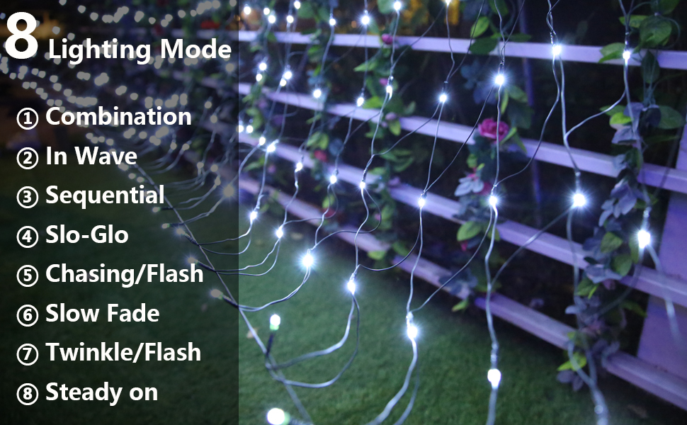 Joomer 7ft x 5ft 200 LED Christmas Net Lights, 8 Modes Timer