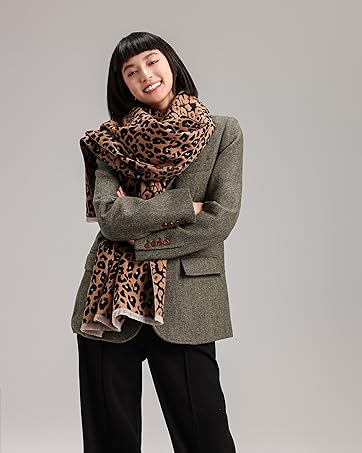 Leopard print scarf for women