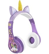 eKids Unicorn Academy Bluetooth Headphones, Wireless Headphones with Microphone Includes Aux Cord...