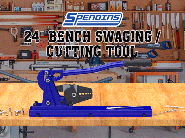 ▲ペグ Shaper 3 Hole 1/2～4/4 SPENDINS 24 Inch Bench Swaging Cutting Tool, Wire Rope