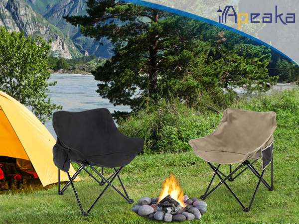 FTC_  CAMPING CHAIR キャンピングチェア_ BLACK無地黒 Style Selections Polyester Black Folding Camping (Carrying