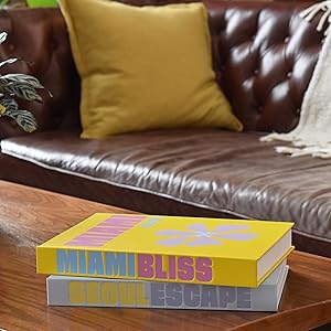 Decorative coffee table books that can be displayed on shelf, fireplace mantel, TV stand, dorm room