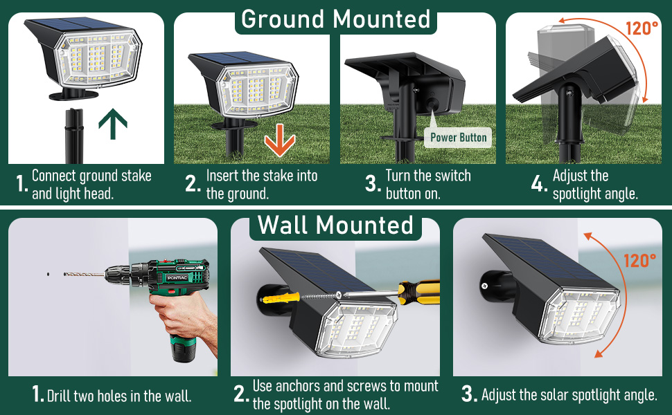 led solar spot lights outdoor