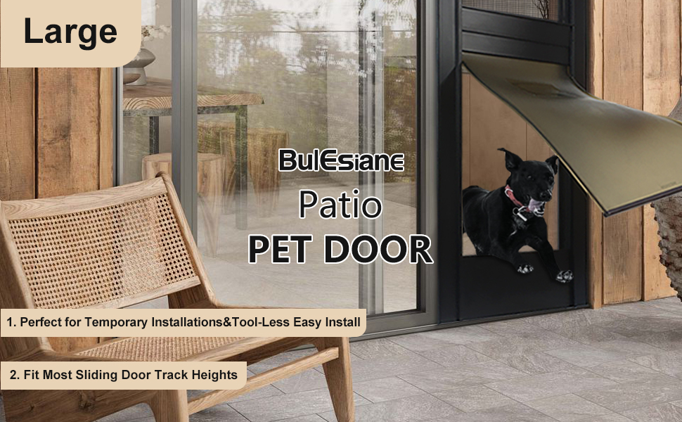 BulEsiane Large 1Piece Sliding Dog Door, Sliding Door