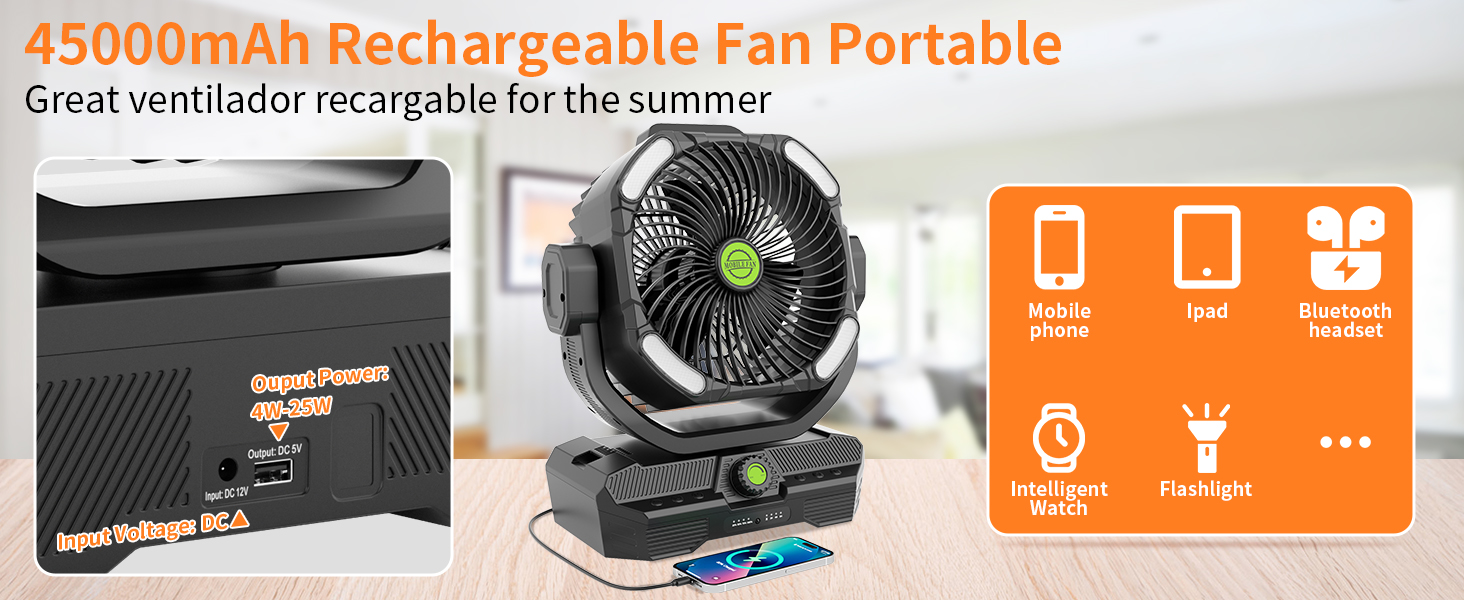 battery powered fan rechargeable fan