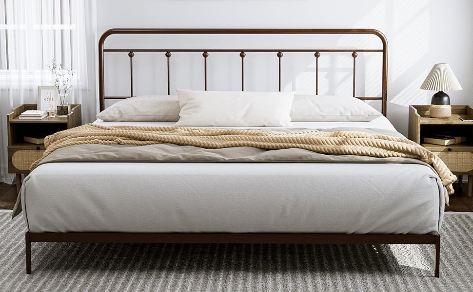 IKIFLY Metal King Size Headboard Adjustable Height