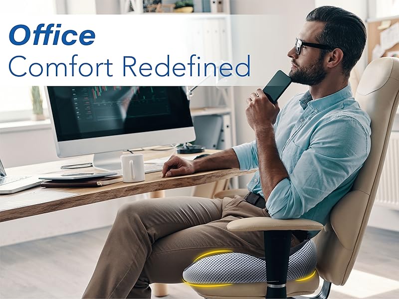 Elegant & Premium Quality - Memory foam Office seat cushion provides lasting comfort and support