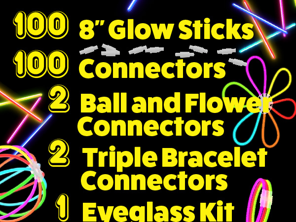 GLOW STICKS 8 INCH MAKES LOTS OF THINGS LIKE NECKLACES AND BRACELETTS