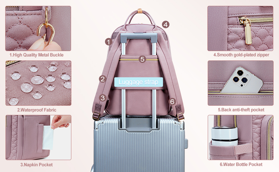 Back Luggage Strap & Anti-Theft Pocket