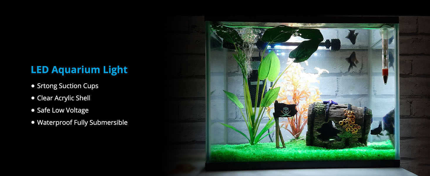 NICREW Submersible RGB Aquarium Light, Underwater Fish Tank Light with Timer Function