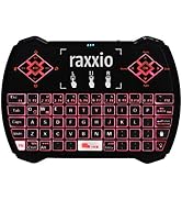 Raxxio i9 Wireless Mini Keyboard with Touchpad Mouse, Colorful Backlit RGB, Rechargeable Handheld...