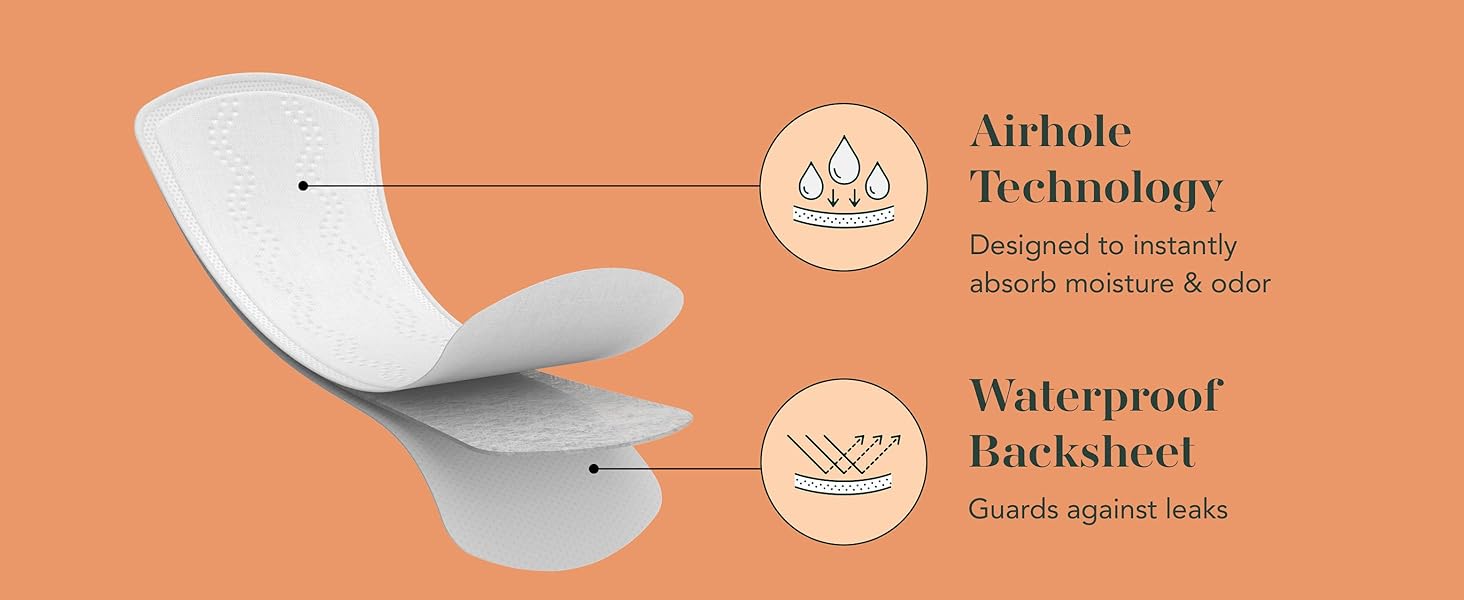 pads for women panty liners regular flow organic cotton