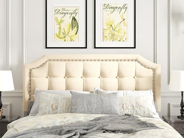Alex grey約1メートル特大フレーム額縁付き Amazon.com: CXVX Full Size Platform Bed Frame with Headboard