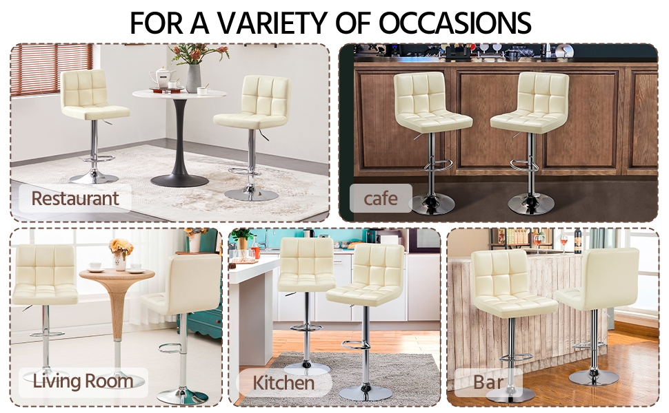 Yaheetech Bar Stools 4pcs Modern Adjustable Kitchen Island