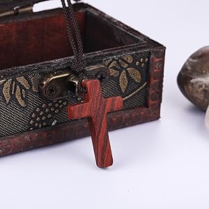 wood cross necklace